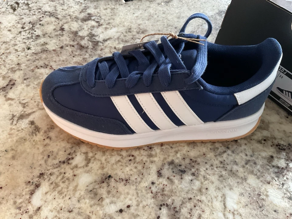 Adidas Run 70s 2.0 J Kids Navy White Casual Sneakers Shoes Size 4 US - Image 2 of 4