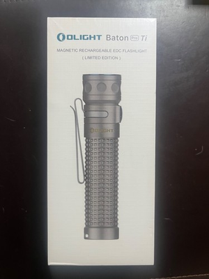 #ad NEW Olight Baton Pro Ti Rechargeable LED Flashlight Titanium 2000 Lumens $200.00