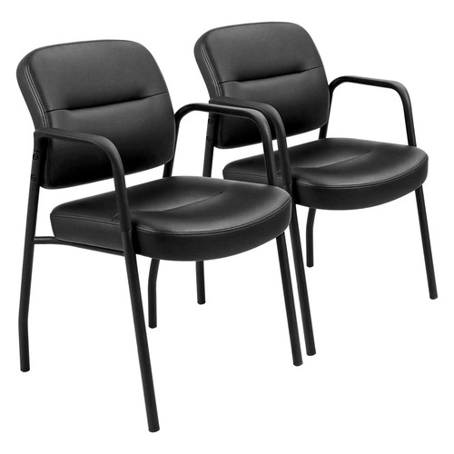 Waiting Room Office Reception Chairs Executive Leather Guest Chairs with Armr...