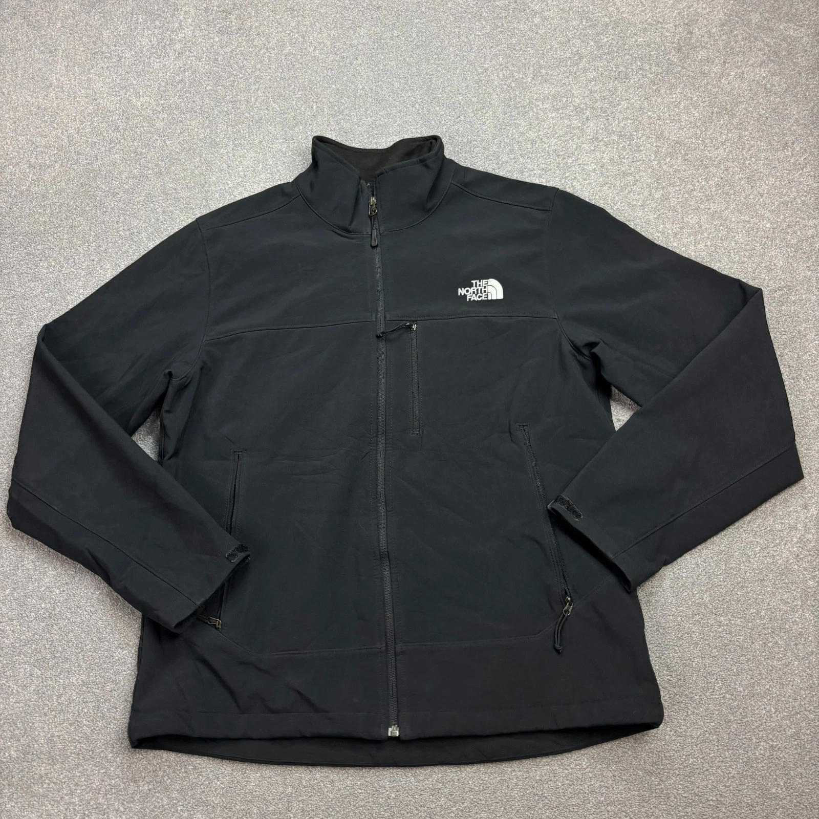 North Face Jacket Adult Medium Black Soft Shell Lined Outdoors Hiking Coat Men