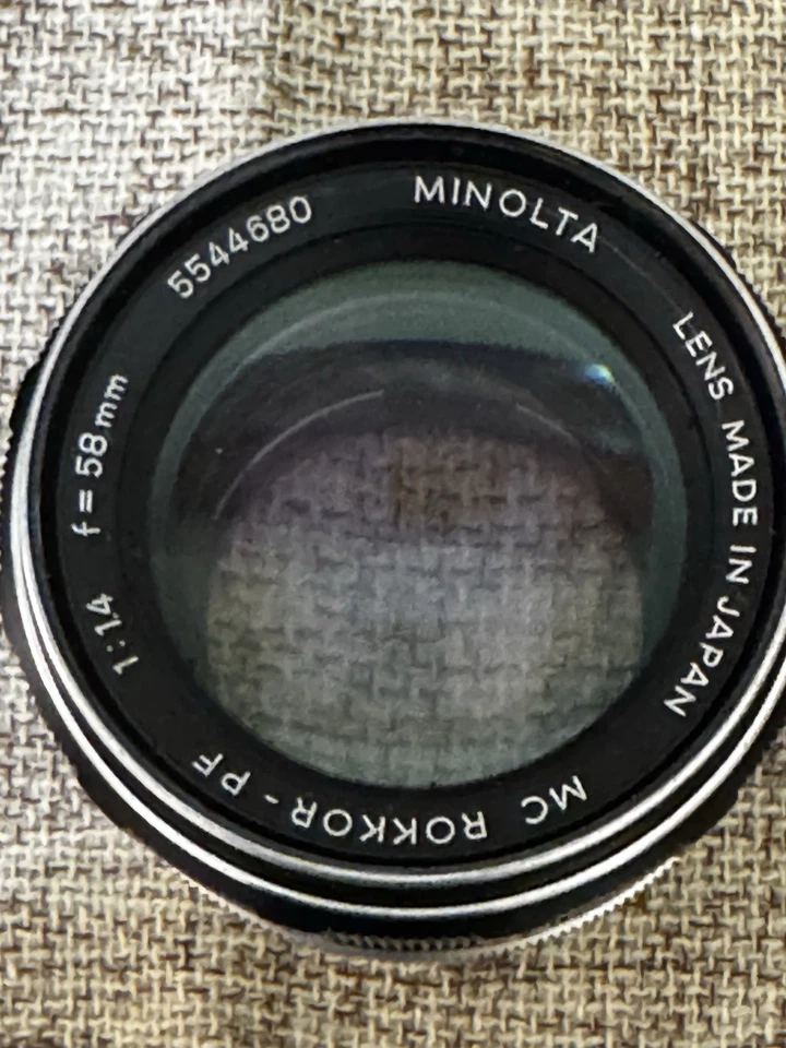 Minolta MC Rokkor-PF 58mm F1.4 Standard MF Lens / Good Working Condition. Caps - Image 2 of 4