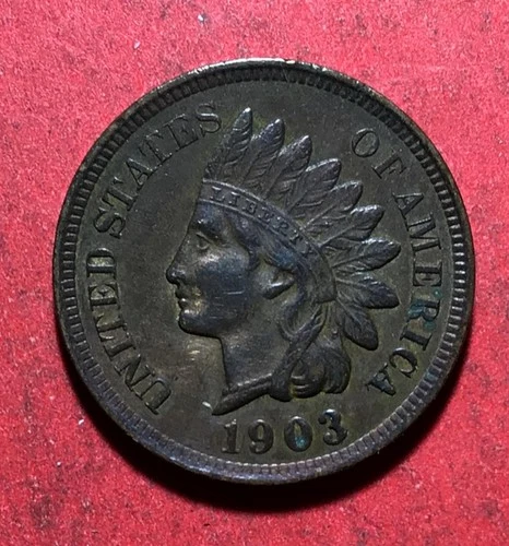 1903 US Indian Head Cent! AU Details! SHARP! Old US Coin!