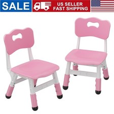 Set of 2 Adjustable Ergonomic Kids Chair Durable Plastic Toddler Chairs for Home