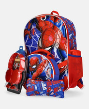Marvel Spider-Man Red/Blue Polyester Backpack Set w/ Lunch Bag