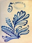 Stoneware Crock W/ Cobalt Flower J BURGER JR 5 Gallon Antique Folk Art 1800-1899 — photo 4