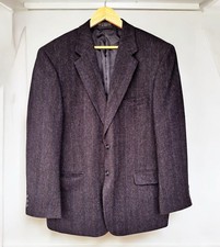 Bert Pulitzer Blazer 44R Blue Brn Herringbone 100 Lambs Wool Suit Coat Jacket