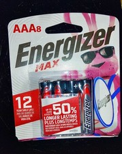 ENERGIZER MAX AAA 1 pk 8 Batteries 12 Yrs Shelf Life NiB