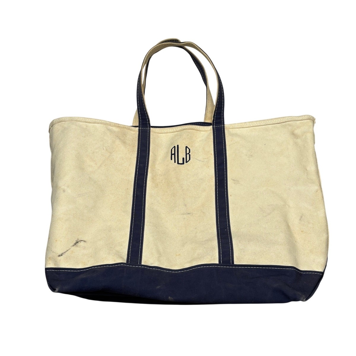 Vintage LL Bean Boat & Tote Canvas Bag Zip Large 25.5x16 Western Vintage LL Bean Boat & Tote Canvas Bag Zip Large 25.5x16 Western