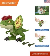 Interactive Jurassic World Dilophosaurus with Sound  2 Projectiles for Kids