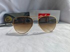 Ray Ban Aviator RB3026 Sunglasses 62mm Gradient Brown Lens/Gold Frame