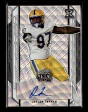 2021 Leaf Metal Draft #BA-JT1 Jaylen Twyman Autographs Wave Silver #/75