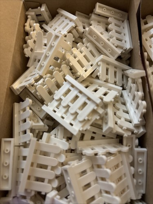 #ad #ad 25pc Lot 25 LEGO PIECES 1 x 4 x 2 WHITE PICKET FENCE BUILDING CITY MOC PART $11.50