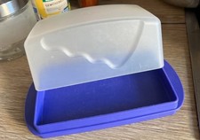 Tupperware Junge Welle Butterdose o. Käsedose Lila  transparent 3672A + 3671A