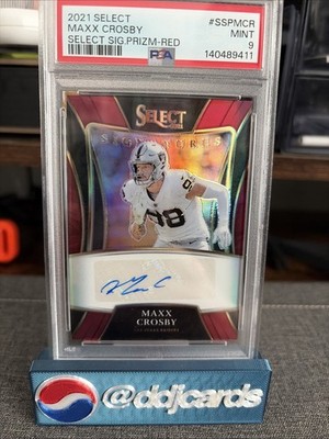 2021 Select Maxx Crosby Auto Red /75 PSA 9 Mint