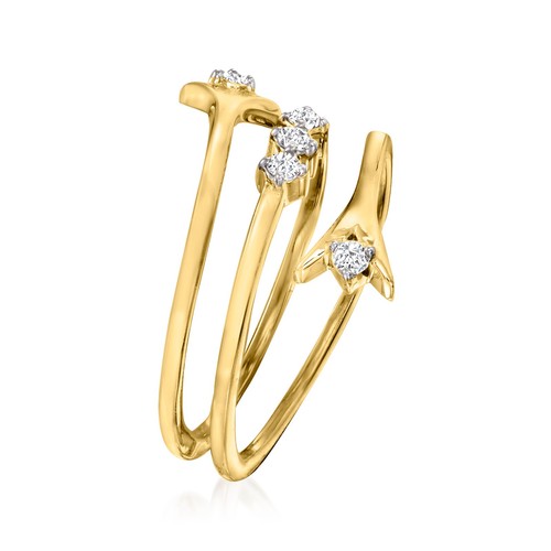 Ross-Simons 0.15 ct. t.w. Diamond Wrap Ring in 18kt Gold Over Sterling - Picture 3 of 5