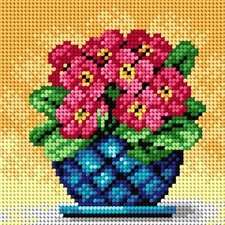 Orchidea Needlepoint canvas for halfstitch without yarn Bouquet of Primroses ...