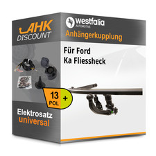 Für Ford Ka Fliessheck 16- WESTFALIA Anhängekupplung abnehmbar + 13polig E-Satz