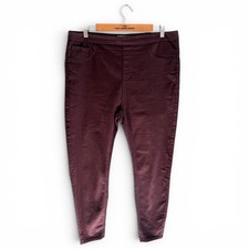 Ladies Kate Shaper Jeggings Burgundy Stretch Denim High Waisted Leggings Size 16