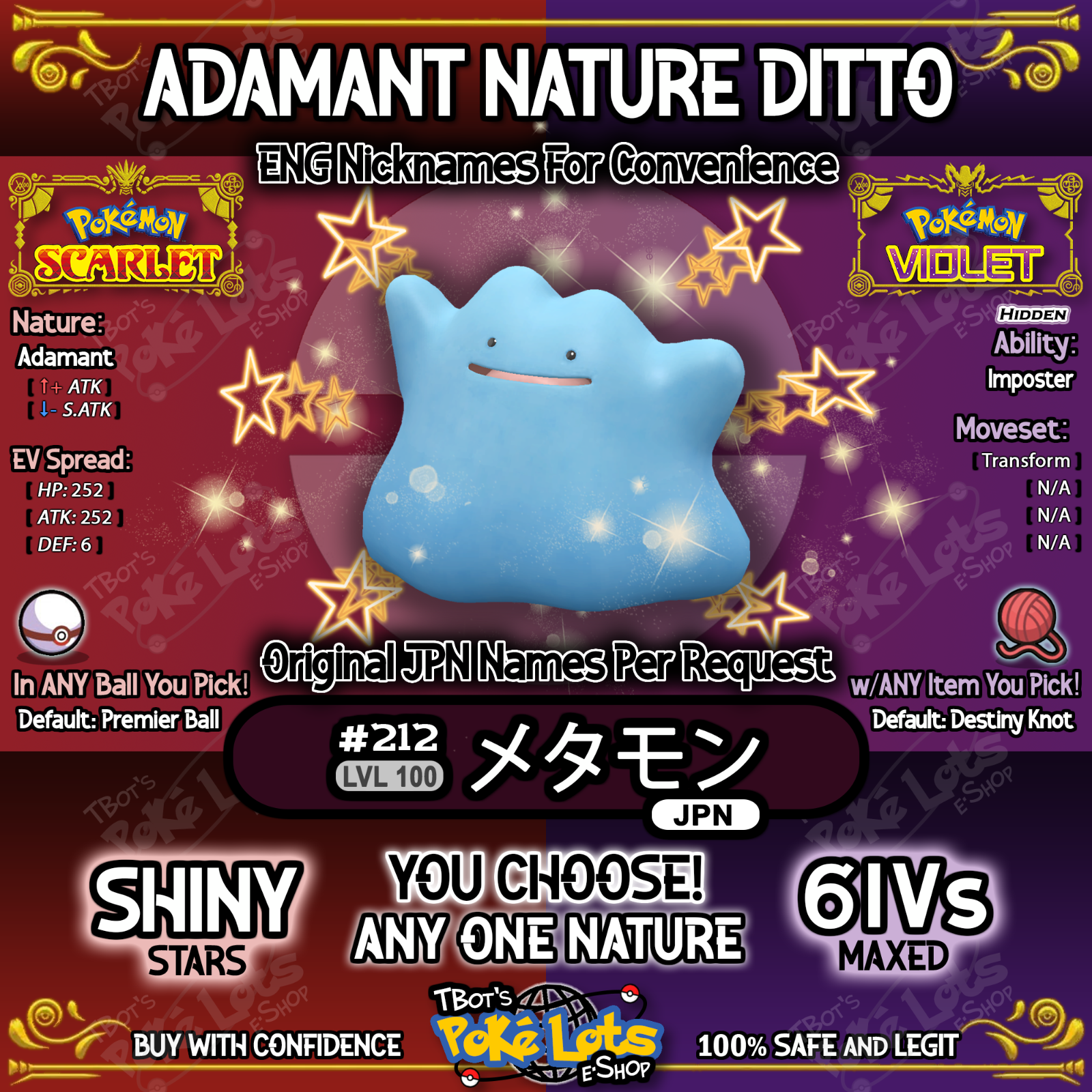 Pokemon Scarlet and Violet Shiny Japanese Breeding Ditto 6IV – Pokemon4Ever