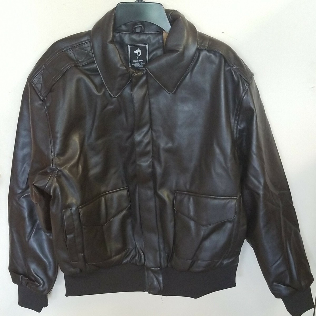 ZNENTIANLANG Men's Casual Leather Bomber Jacket in Black ZNENTIANLANG Men's Casual Leather Bomber Jacket in Black