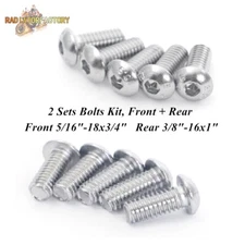 2 Sets Rotor Bolts Kit for Harley Front 5/16-18 x 3/4 in. & Rear 3/8-16 x 1 in.