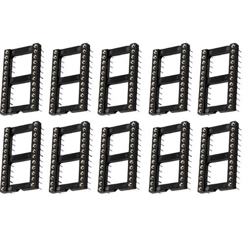 10/20/50/100er Pack 24 Pin breit DIP rund IC Buchse Lötzinn Typ vergoldet bearbeitet - Bild 7 von 10