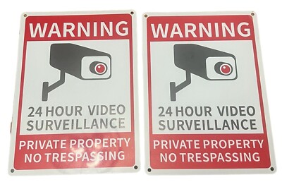 2-Pack Private Property No Trespassing Sign Video Surveillance Signs Outdoor