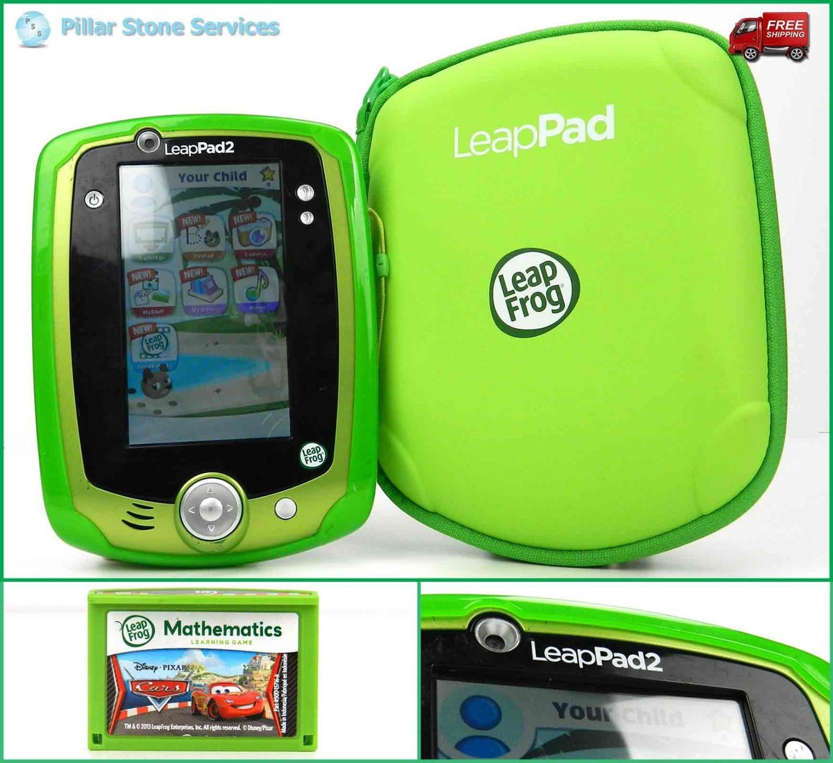 LeapFrog LeapPad 2 Tablet Gel Skin, Carrying Case, 9 Apps + Cars