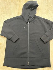 Zella Women s Medium Black Scuba Jacket Hoodie Oversized Rayon Blend EUC