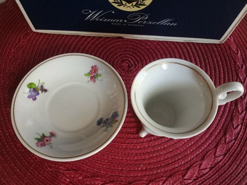 Weimar Porxellan Miniature Tea Cup And Saucer Set. - Picture 3 of 8