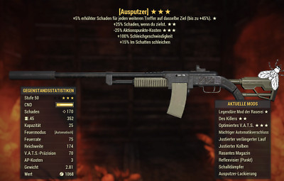 Fallout 76 - Ausputzer Raserei  (F2525) Waffe   Ps4 & Ps5