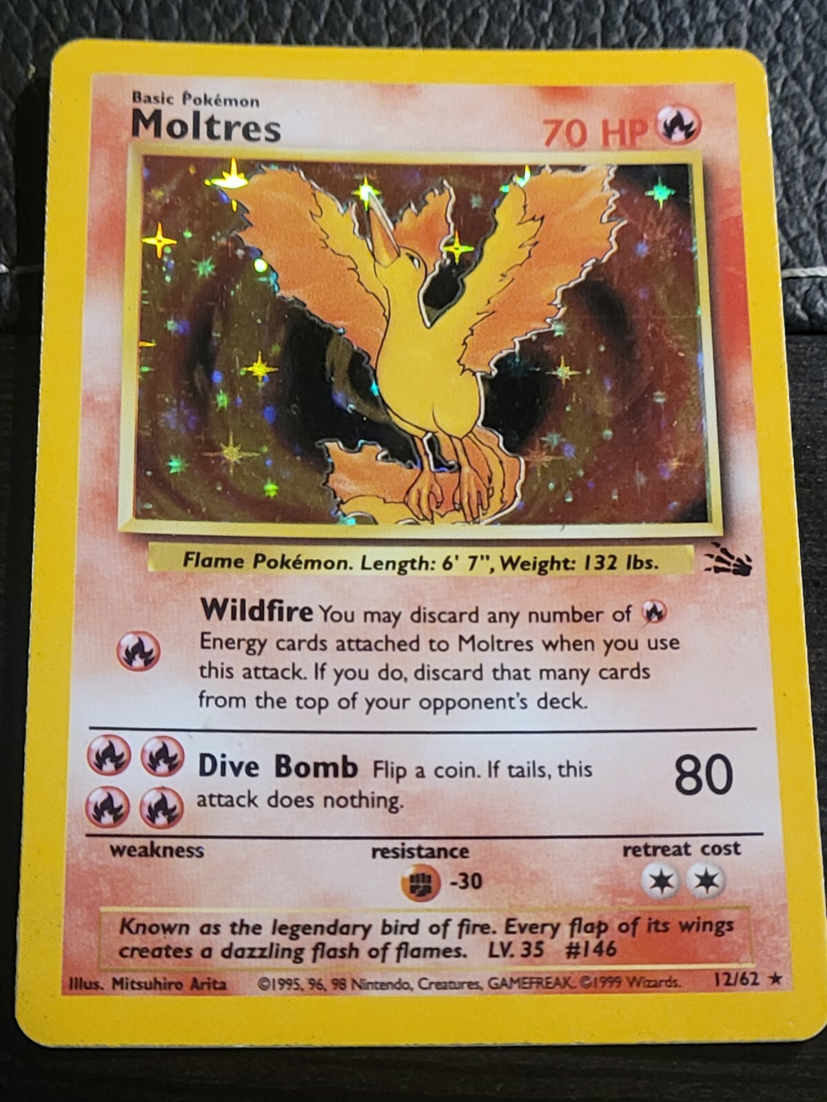 Mavin  Moltres First Edition #12/62 Shiny Holographic Pokemon Card Near  Mint Condition