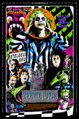 Beetlejuice James Rheem Davis Movie Blacklight Poster Screen Print