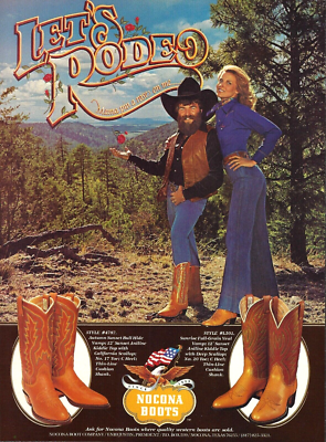 1977 Nocona Boots Let's Rodeo Mama Pin A Rose On Me Fashion