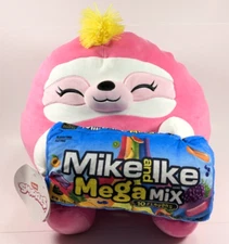 Zuru Snackles Susie The Pink Sloth Holding Mike and Ike Mega Mix 14" Plush w/Tag