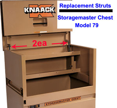 2ea Nitro Prop Gas Strut Lid Lift Rod REP Knaack Storagemaster