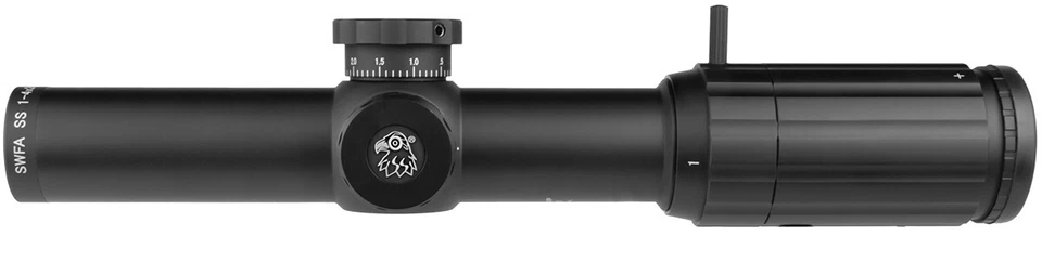 SWFA 1-4x24 SS - Retículo iluminado MIL-Quad DM, 30mm, cliques 0,1 MIL - Imagem 2 de 4