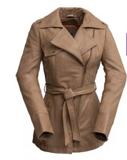 Whet Blu Vintage Leather Trench Coat, Women's, Camel Color, Newwithtag, Size 5x
