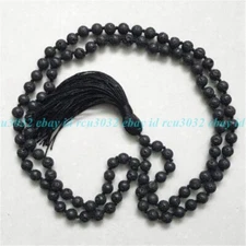 6mm Natural Lava Stone Necklace 108 Buddha Beads Bracelet Spiritual Chakra