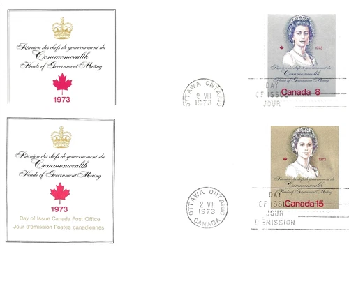 🍁Canada  #620/621    "ROYAL VISIT"  Two Brand New  1973 First Day Covers