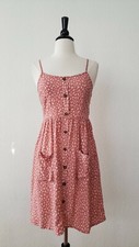 Urban Outfitters Dress New Size Small Pink Leopard Animal Print Button Spring