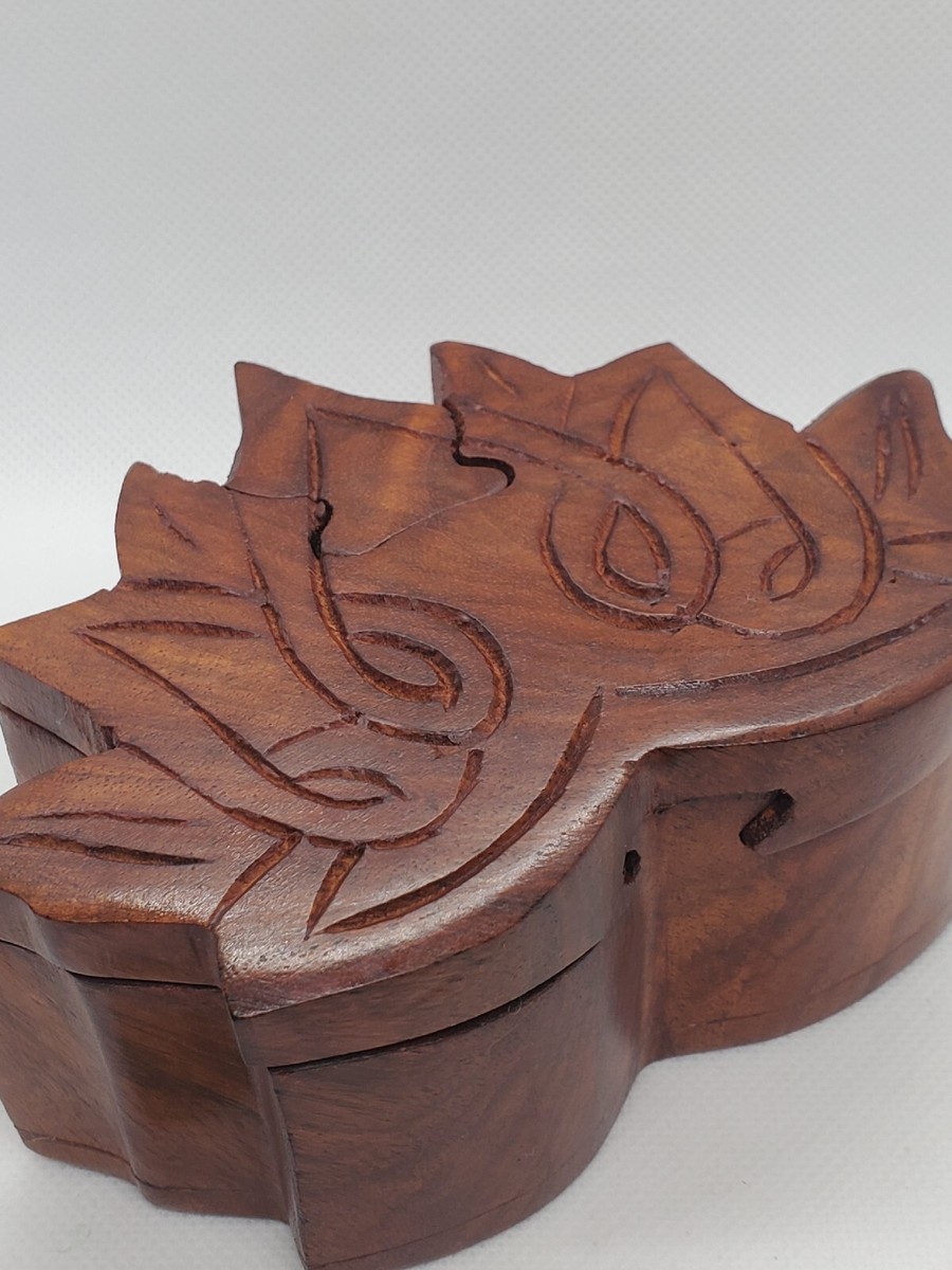 Wooden 4 Piece Leaf Puzzle Box | eBay