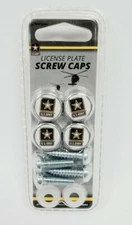 Elektroplate U.S. Army License Plate Screw Caps Pack of 4 New