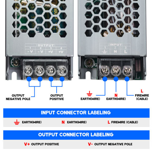 DC 12V 24V LED Transformador Fuente de alimentación conmutada Tira LED Transformador 60W-400W - Imagen 7 de 34