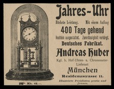 Alte Werbung 1898 Jahres-Uhr 400 Tage mit ein...