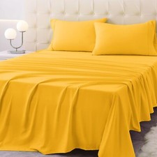 Queen Size Bed Sheet Set - 4 Piece Soft Microfiber Sheets with Deep Pockets C...