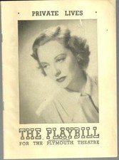Noel Coward's Private Lives Tallulah Bankhead Donald Cook 1949 Vintage Playbill