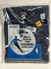 Circular Knit Thermal Underwear Pants Mens Large Blue 1970s 1980s Vintage New 