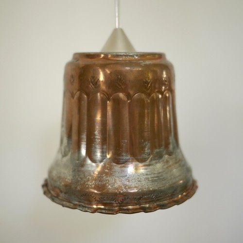Vintage French Country Rustic Primitive Copper Hanging Pendant Light Fixture 4" - Picture 3 of 9