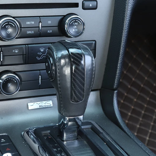 Carbon Fiber ABS Central Gear Shift Knob Trim Cover Fit For Ford Mustang 2010-14 - Foto 6 di 15